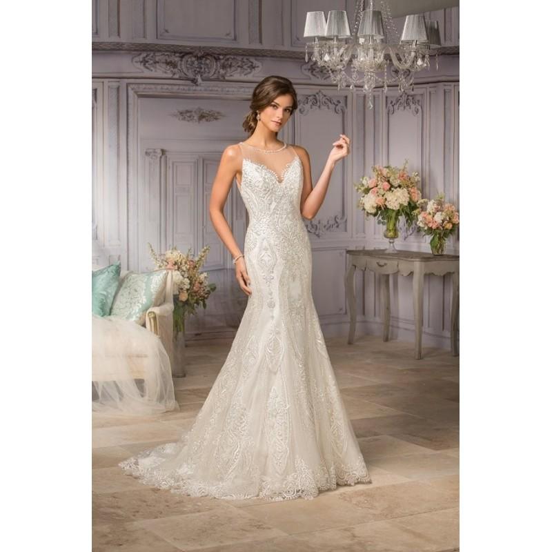 زفاف - Style T182003 by Jasmine Couture - Sleeveless Fit-n-flare Illusion LaceTulle Floor length Chapel Length Dress - 2017 Unique Wedding Shop