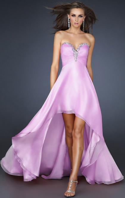 زفاف - 2014 High Low Pink Tailor Made Evening Prom Dress (LFNAF0053) cheap online-MarieProm UK