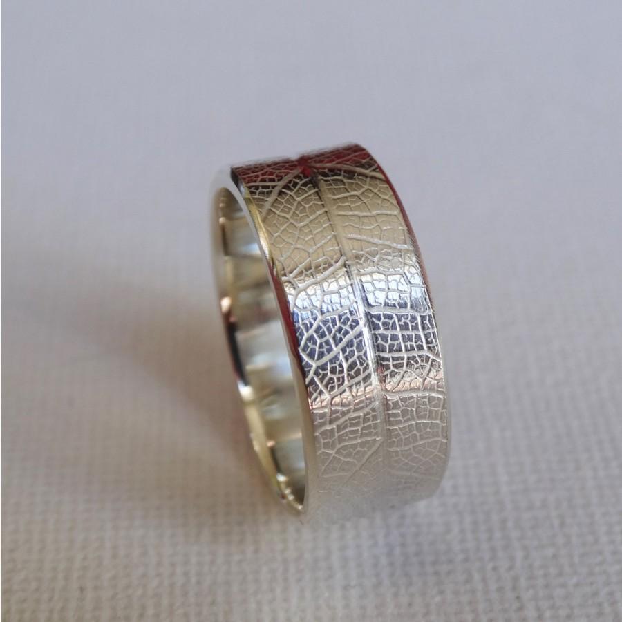 زفاف - SALE Leaf Ring Wide Statement Ring Nature Ring Wedding Band Unisex Ring Mans Wedding Ring Mens Jewelry - Sterling Silver (925)