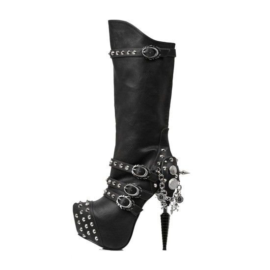 زفاف - Valda Knee High Boot By Hades (Black)
