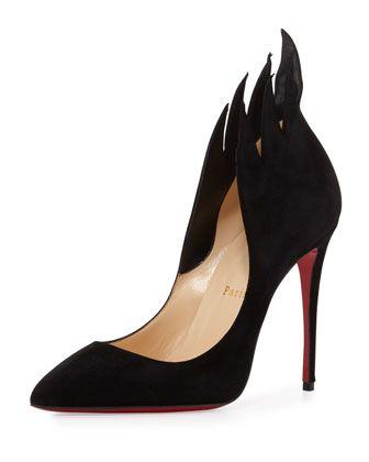 Mariage - Victorina Flame 100mm Red Sole Pump, Black