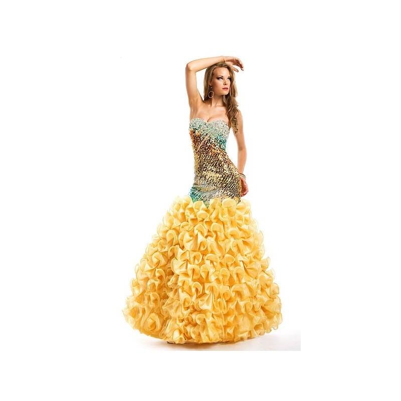 Wedding - Party Time Sequin Organza Ruffle Mermaid Prom Dress 6668 - Brand Prom Dresses