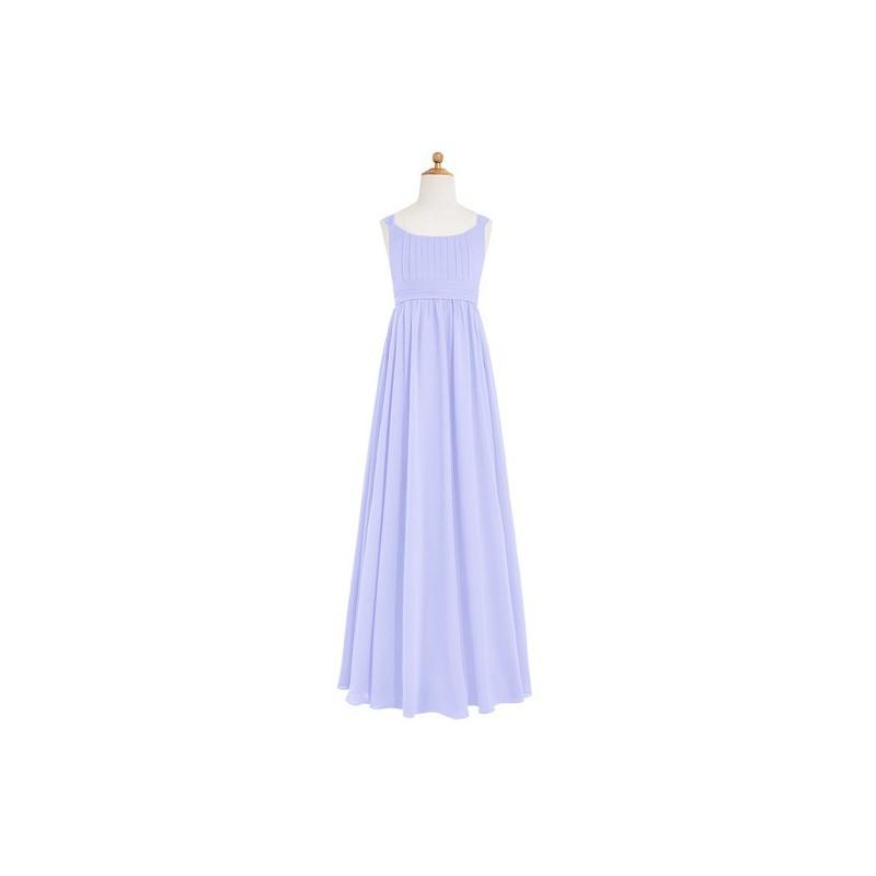 زفاف - Lavender Azazie Tiana JBD - Floor Length Bow/Tie Back Scoop Chiffon Dress - The Various Bridesmaids Store