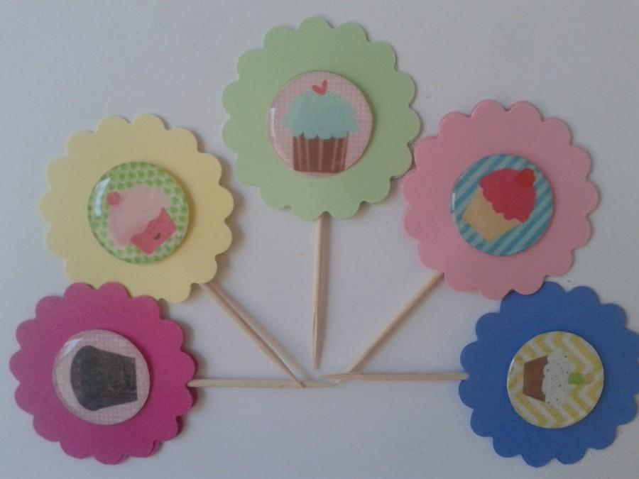 Hochzeit - Cupcake Toppers/Party Favors/Cake Toppers/ Theme Party Favor