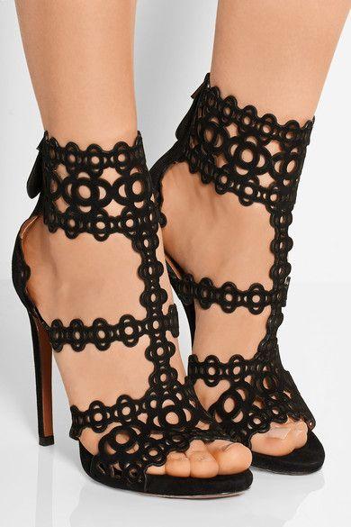 زفاف - Alaïa - Laser-cut Suede Sandals
