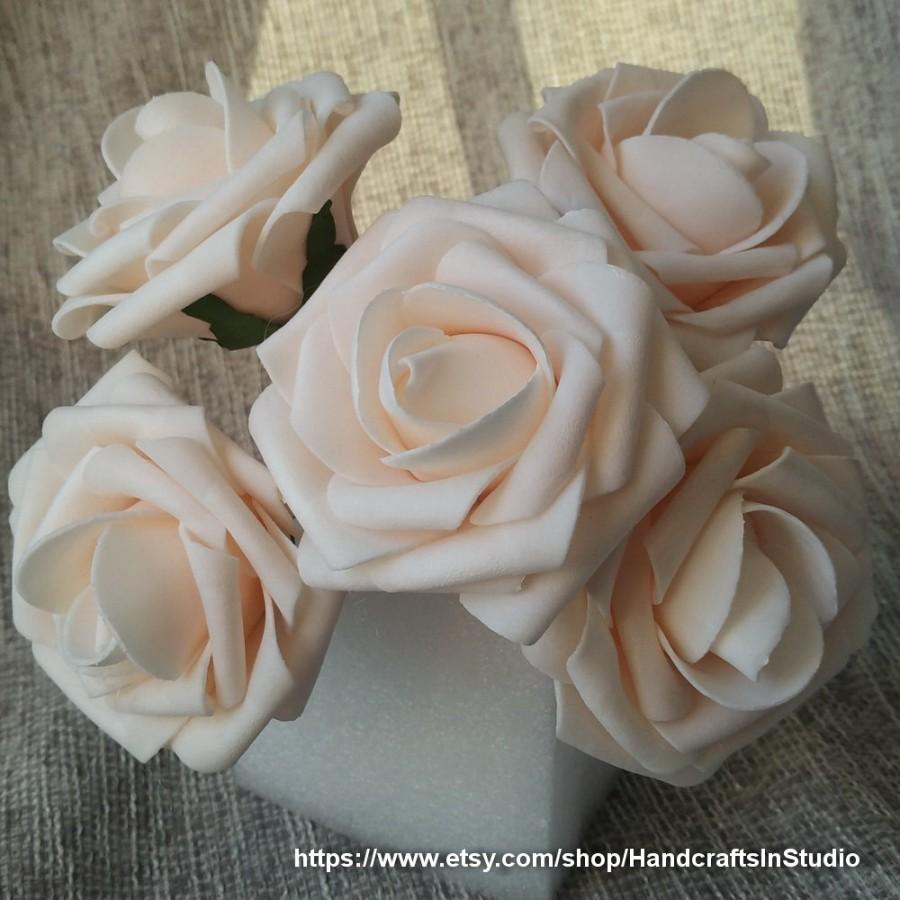 Mariage - Blush Wedding Flowers Blush Roses 100 Stems Artificial Flowers For Wedding Centerpieces Floral Wedding Decoration Bridal Bouquet Flowers