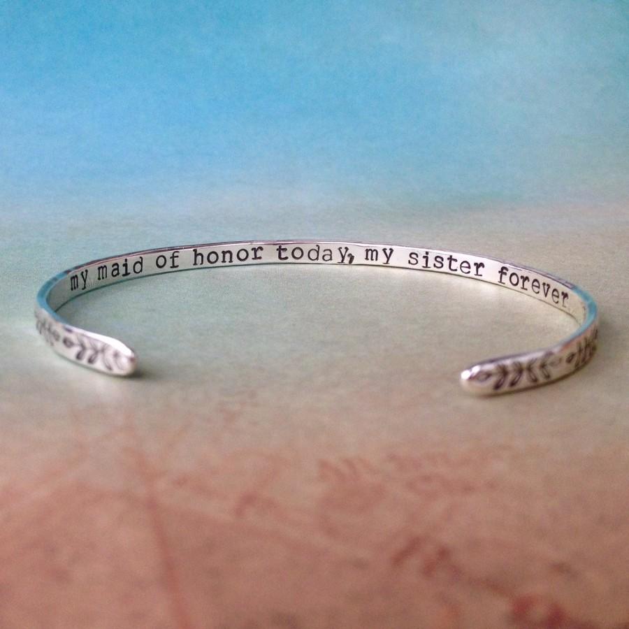 Maid of Honor Gift Maid of Honor Proposal Matron of Honor Gift,Red Fern Studio Maid of Honor Bracelet Gift Maid of Honor Sister Bracelet Trouwen Sieraden Armbanden 