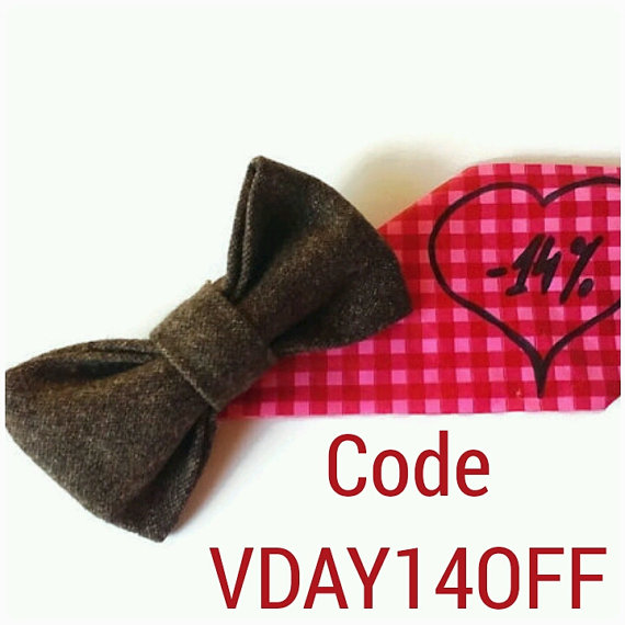 زفاف - Valentines day gift Mens bow tie Brown wool bow tie Husband gift Gift for men Bow tie for men Boyfriend gifts Gift him Valentine's day bnhy