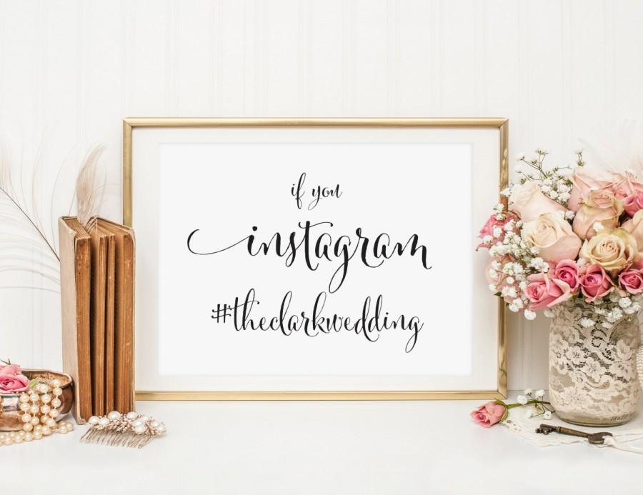Hochzeit - If you Instagram sign, Wedding Instagram Hashtag Sign, Wedding Hashtag sign, Wedding Instagram Sign,  Social Media Wedding Sign, WCP04