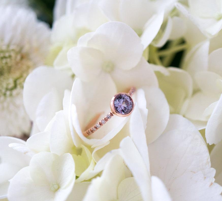 زفاف - Violet Montana Sapphire Engagement Ring 