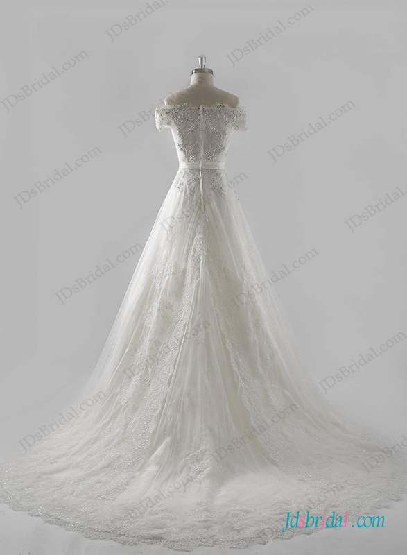 Mariage - Graceful off shoulder a line wedding dress
