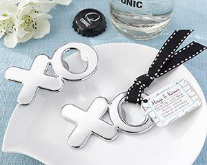 Wedding - Beter Gifts®  "Hugs & Kisses from Mr. & Mrs." Chrome XO Bottle Opener