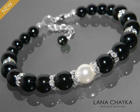 black pearl bracelet jewelry