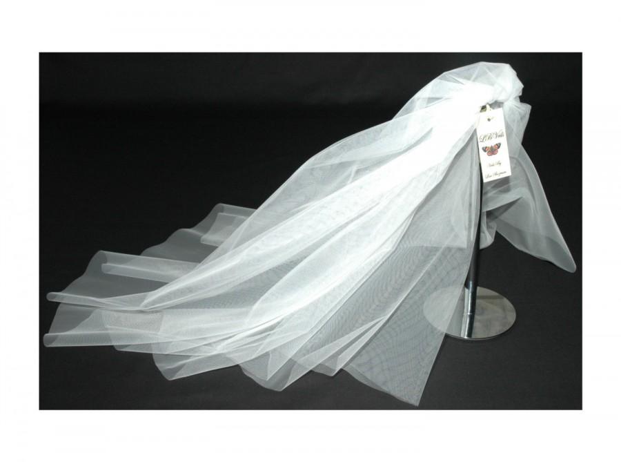 زفاف - Designer White Wedding Veil Any Length 2 Tier Any Colour  LBV156 LB Veils UK