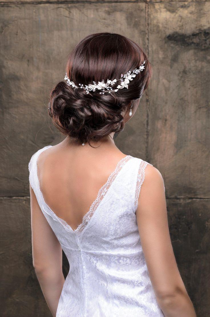 Hochzeit - Bridal Hairpiece Wedding Hairpiece Bridal Headpiece Wedding Headpiece Wedding Hair Accessories Bridal Headband Bridal Hair Piece Flower Hair