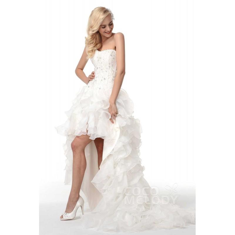 Hochzeit - Modern Asymmetrical Sweetheart Court Train Organza Wedding Dress - Top Designer Wedding Online-Shop
