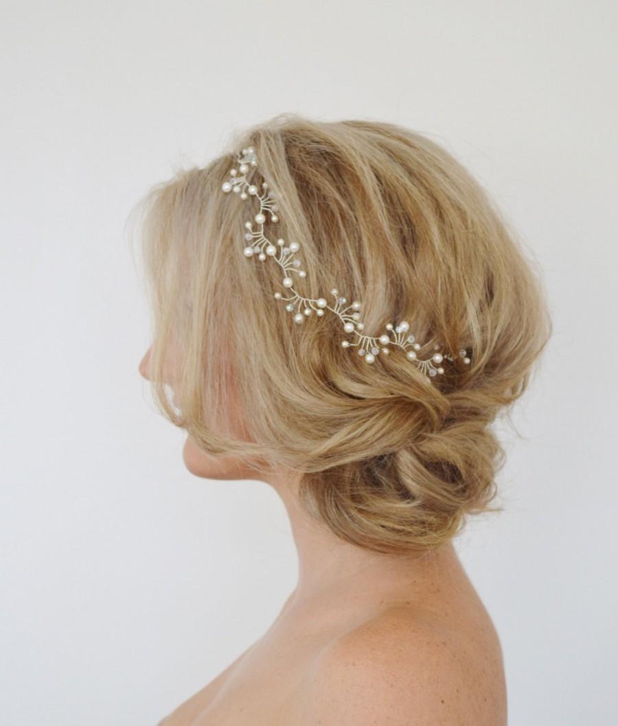 Wedding - Art Deco Bridal Hair Vine, Wedding Hair Accessories,Bridal Headpiece, Pearl Crystal Bridal Hair Piece, Formal Hair Vine, Wedding Hair Vine