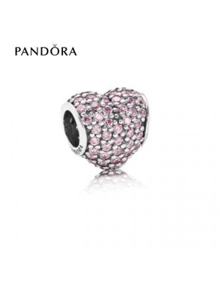 زفاف - Réduction En Ligne - Bijoux Pandora Soldes 2016 * Pandora Rose Pave Heart Charm 