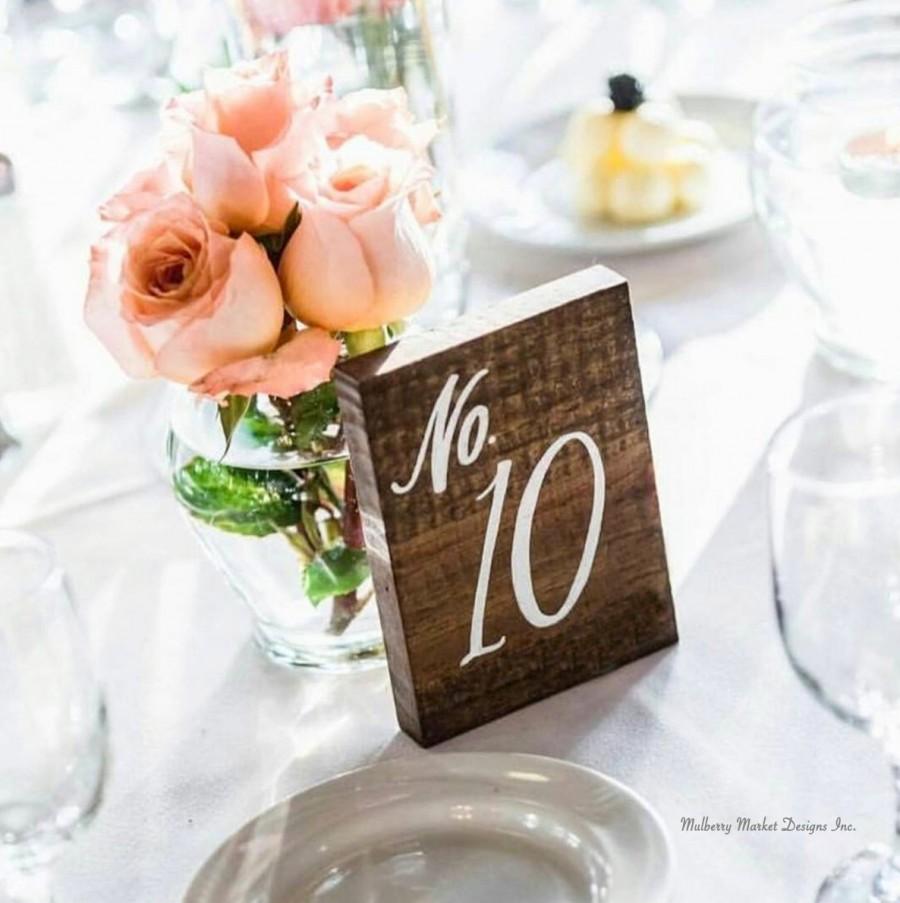 زفاف - Wedding Table Numbers, Rustic Wooden Wedding Signs, "No. Style", Rustic Wedding Decor