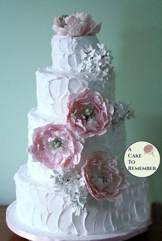 Gumpaste Peonies And Lilacs For Wedding Cake Sugar Flowers Edible Flowers For Romantic Wedding