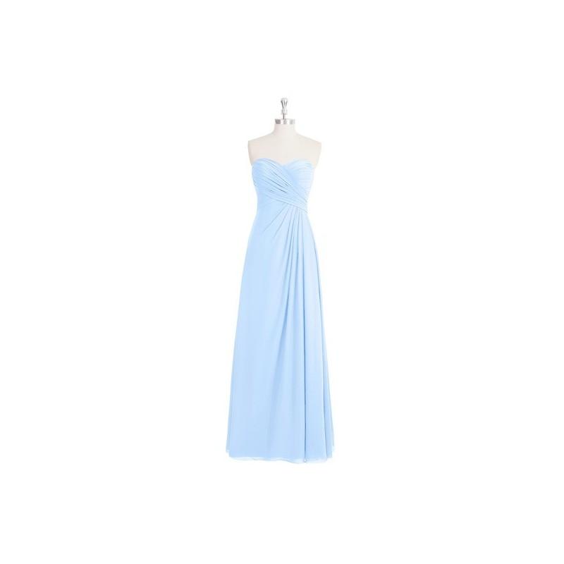 Hochzeit - Sky_blue Azazie Arabella - Back Zip Floor Length Chiffon Sweetheart Dress - The Various Bridesmaids Store