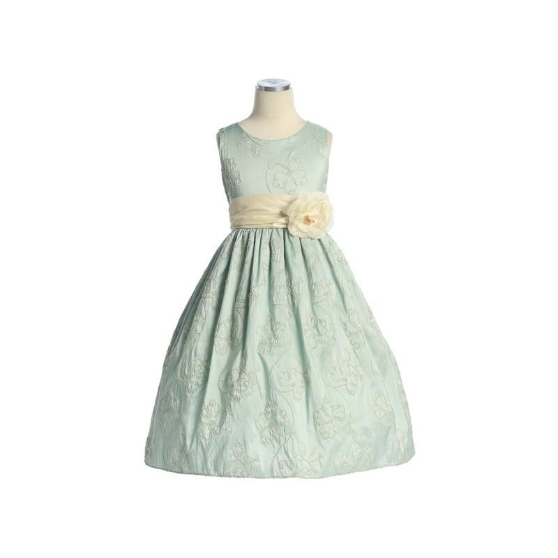 Hochzeit - Light Tiffany Blue Cord Embroidered Taffeta Dress Style: D2930 - Charming Wedding Party Dresses