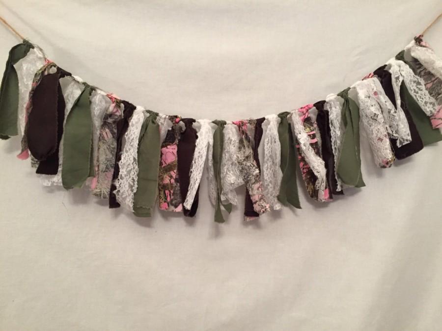 Mariage - Pink Camo Fabric Garland/Pink Camouflage Decorations/Camo Baby Shower/Camo Bridal Shower/Camouflage Wedding Decor/Camouflage Party