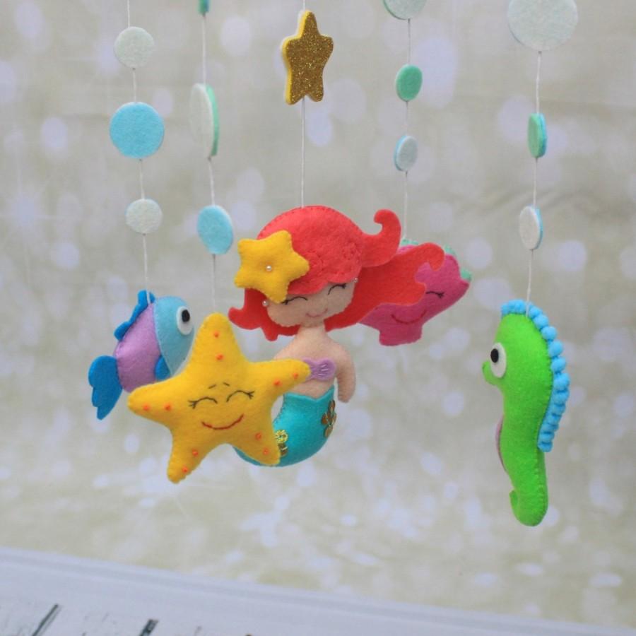 Mariage - Mermaid crib mobile - under the sea crib mobile - baby nursery decor