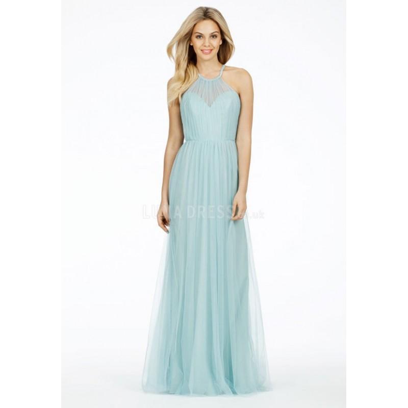 زفاف - Tulle Halter Floor Length A line Sleeveless Natural Waist Bridesmaids Gowns - Compelling Wedding Dresses