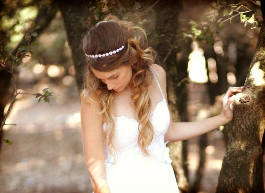 Mariage - Bridal headband lace tiara wedding hair band bridesmaid head piece  20% off