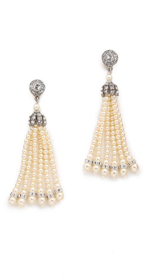 Hochzeit - Ben-Amun Imitation Pearl Tassel Earrings