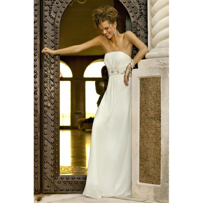 زفاف - Elegant A-line Strapless Beading Ruching Floor-length Chiffon Bridesmaid Dresses - Dressesular.com