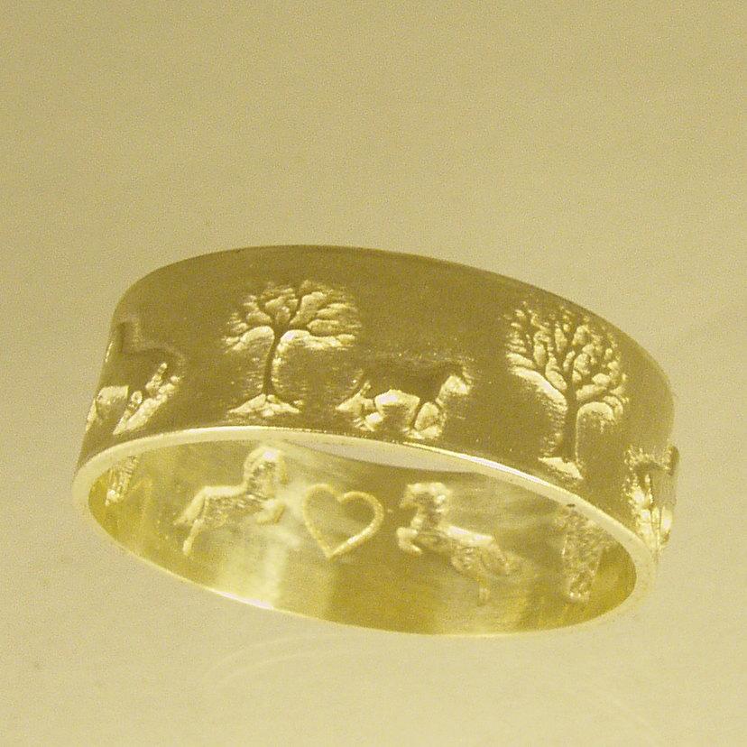 Wedding - Horse Ring,Woman Wedding Band, Recycled silver, Wedding Band, Made To Order  ring,man,men,gold ring