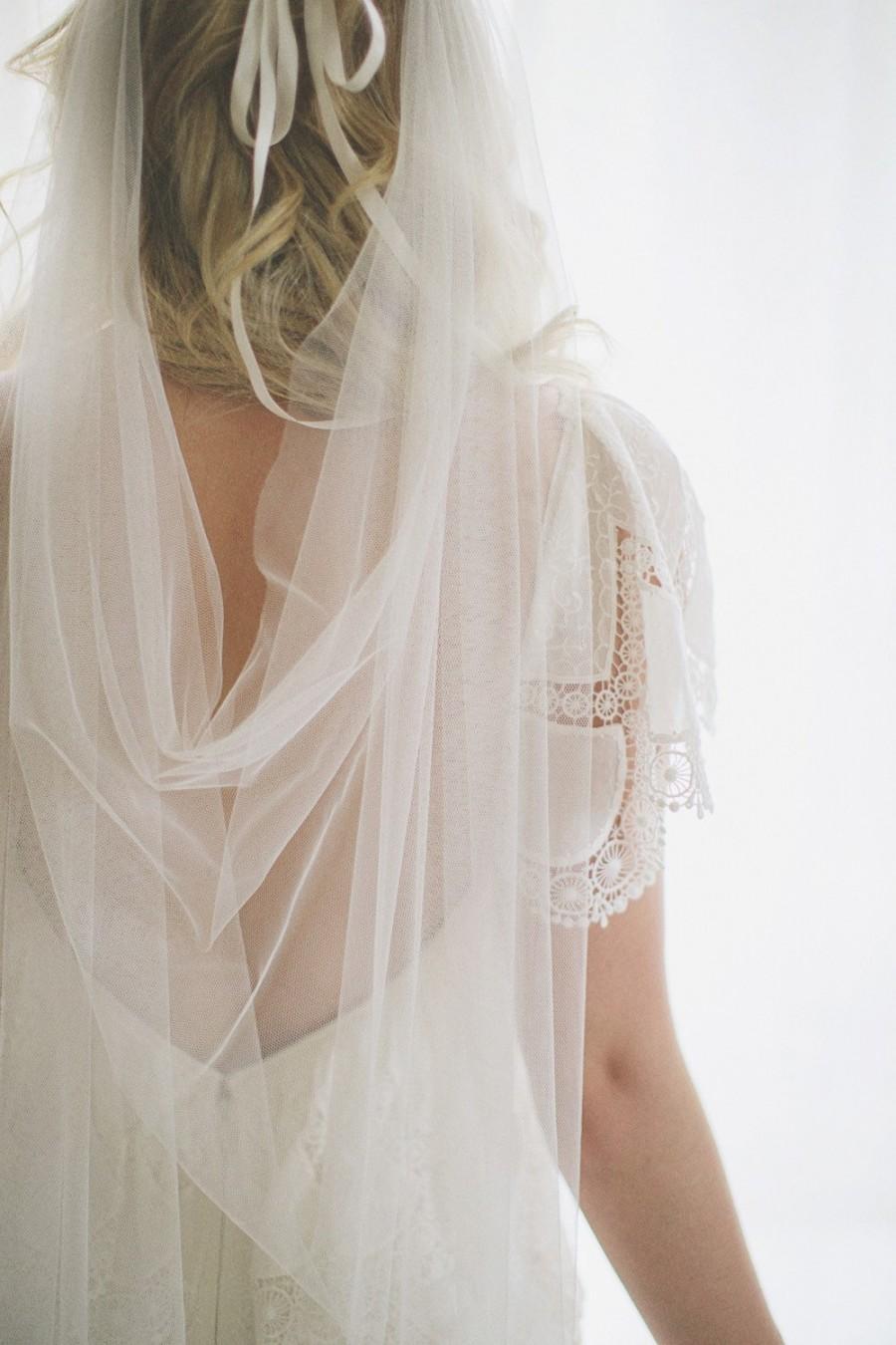 Свадьба - Draped veil - SALE limited time only ! Marianna ivory veil, drape veil, tulle veil, wedding, bridal veil