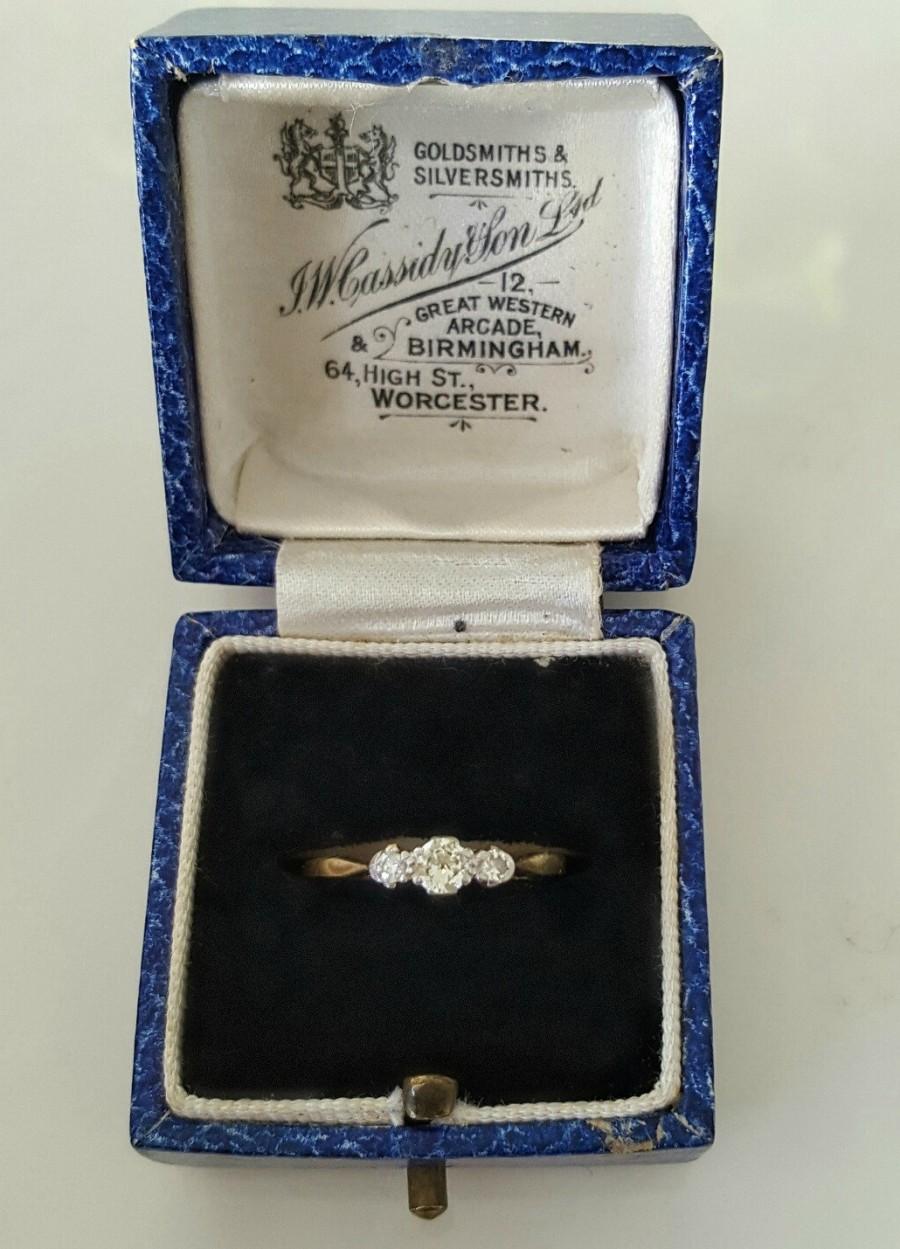 زفاف - Art Deco Antique 1920's diamond trilogy engagement ring