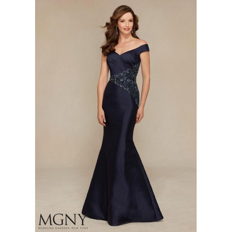 زفاف - Navy MGNY Madeline Gardner New York 71307 MGNY by Mori Lee - Top Design Dress Online Shop