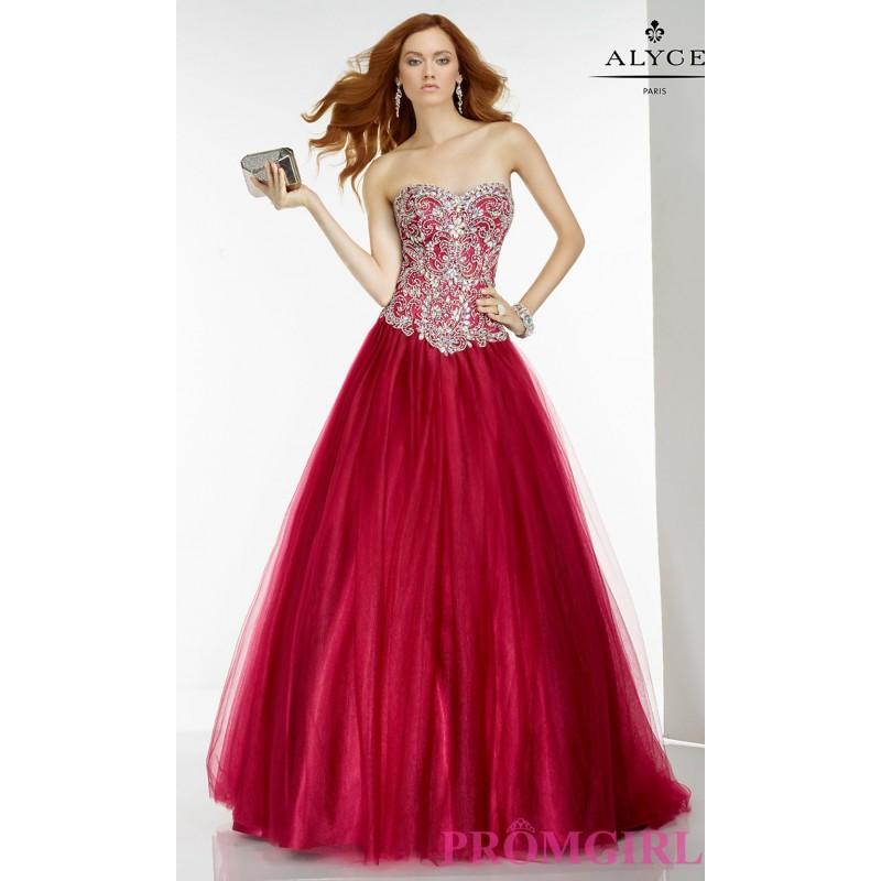 Wedding - Ball Gown Style Alyce Tulle Strapless Prom Dress - Discount Evening Dresses 