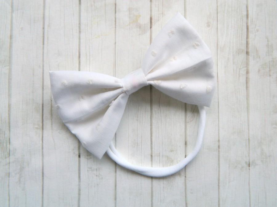 Mariage - swiss dot hair bow - hair clip - hair clip for girl - bow - baby - hair clip woman - headband woman - headband for baby - toddler bow