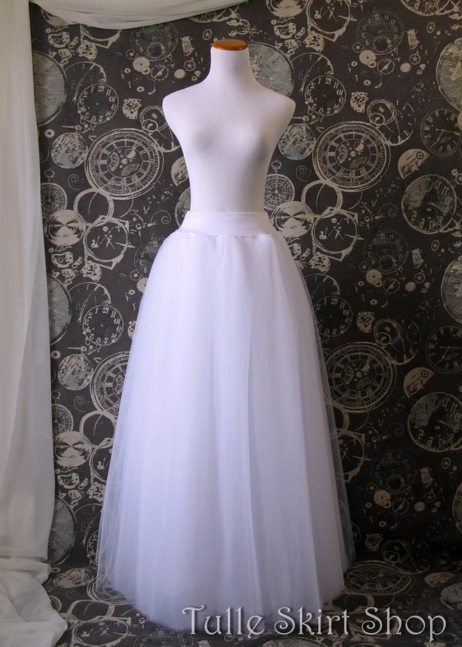 زفاف - White Tulle Skirt - Adult full Length Tutu, Wedding Skirt, with Lycra waist, Perfect with Corsets - Crinoline or Petticoat - Made to Order