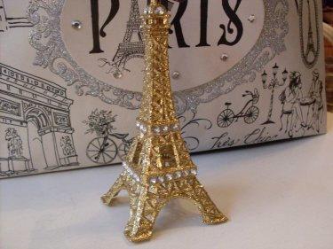 زفاف - Gold Glitter Rhinestone Paris Eiffel Tower Cake Topper MEASURES  5 & 1/2 INCHES  We Ship Internationally