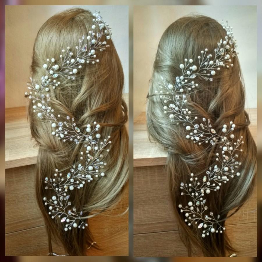 Mariage - Free SHIPPING!!Bridal hair vine,Crystals Bridal Wedding, Headband, romantic,Hairpiece Bridal Hair Vine,Wedding hair-vine,pearl hair vine