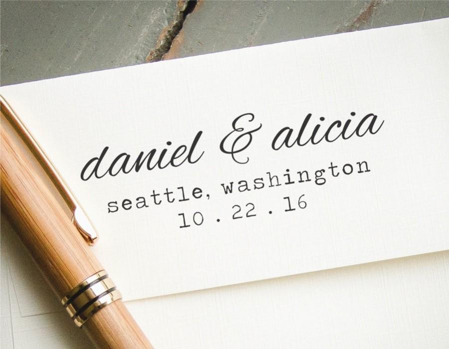 Wedding - Custom Self Inking Stamp, Personalized Stamp, Custom Stamp, Rubber Stamp, Wedding Save the Date Stamp, Engagement Announcement, Calligraphy
