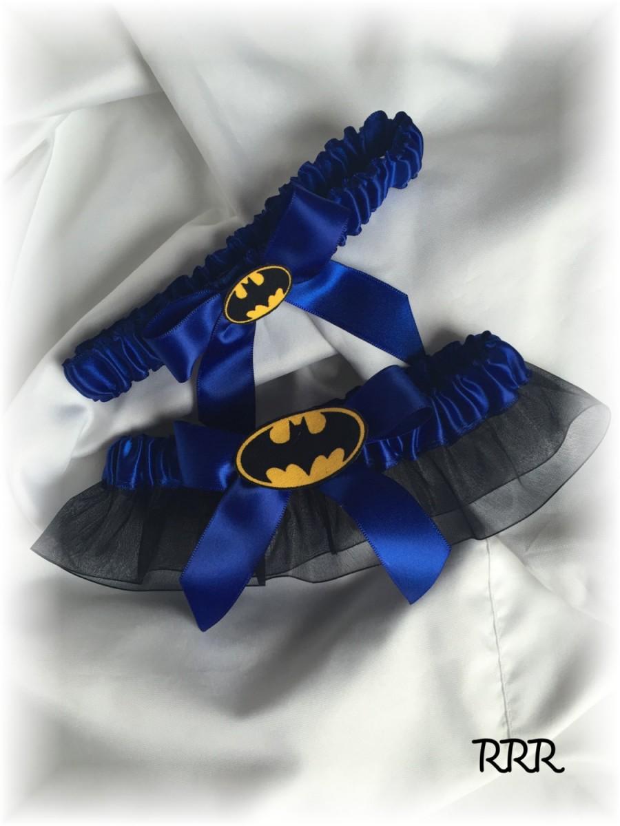 زفاف - Batman Wedding Bridal Garter Set- Royal Blue