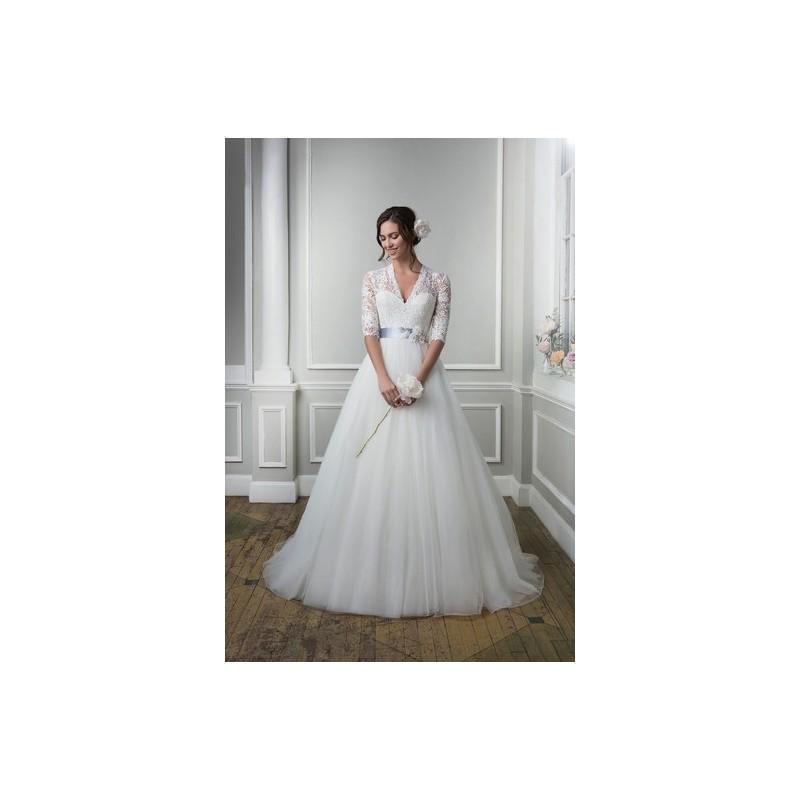 زفاف - Justin Alexander 6387 - Justin Alexander Ivory V-Neck Fall 2015 Ball Gown Full Length - Nonmiss One Wedding Store