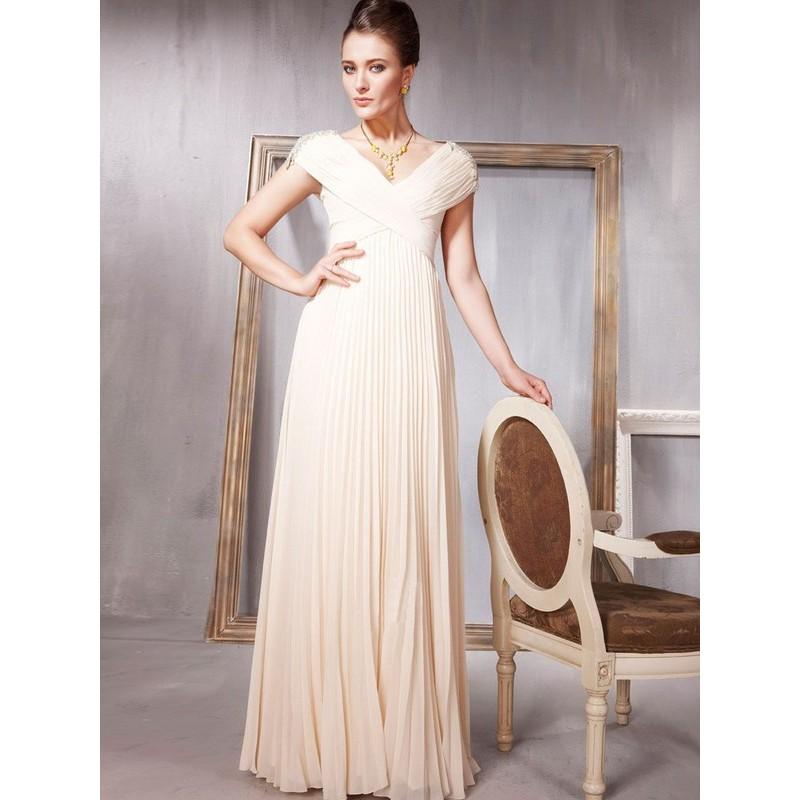 Hochzeit - Tempting Distinct Straps V-Neck Ruffle Column Yellow Chiffon Floor Length Prom Dress In Canada Prom Dress Prices - dressosity.com