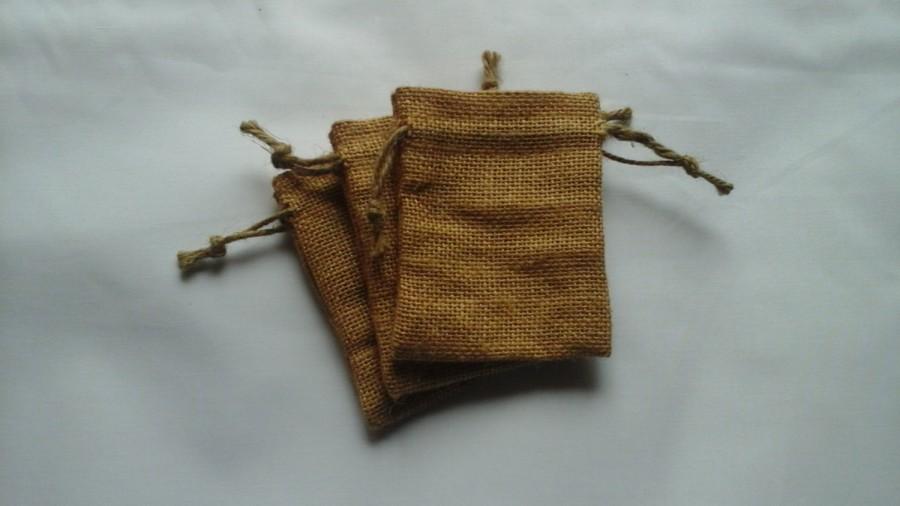 Mariage - 50 Burlap bags 4" x 6" for candles handmade soap wedding packaging