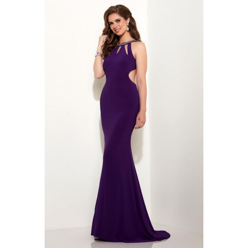 Wedding - Purple Studio 17 12599 - Fitted Sleeveless Long Jersey Knit Open Back Sexy Dress - Customize Your Prom Dress