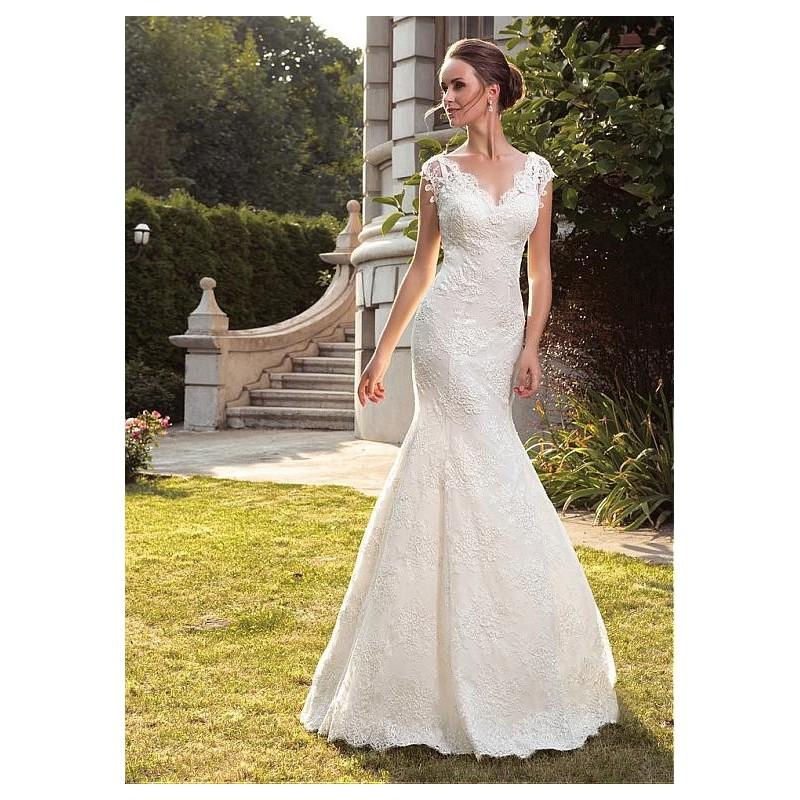 زفاف - Simple Lace V-Neck Mermiad Wedding Dresses With Cap Sleeves - overpinks.com