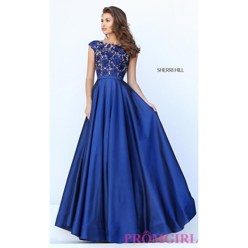 زفاف - Cap Sleeve Floor Length Sherri Hill Prom Dress - Discount Evening Dresses 