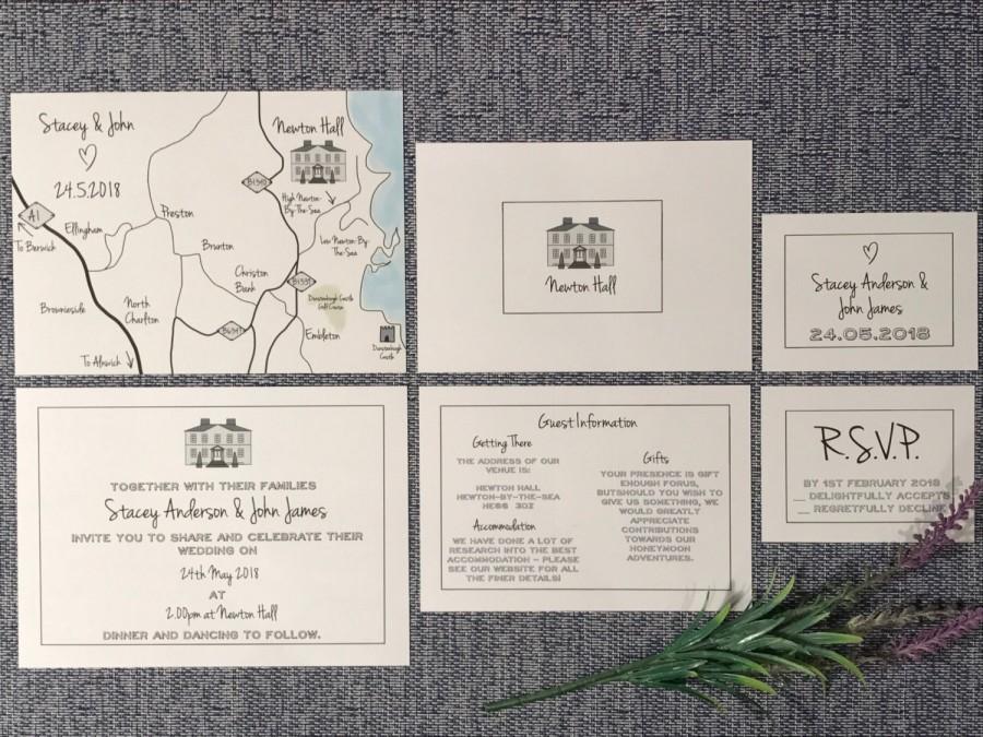 Wedding - NEW! Wedding map, custom wedding map, custom wedding invitation, wedding venue map invitation suite, custom invitation suite